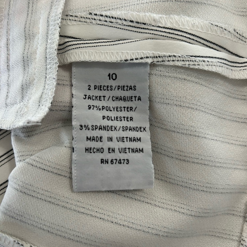 Vintage 90’s Gabriella Skye White & Black Striped Women's Pantsuit Size 10 - Picture 14 of 16